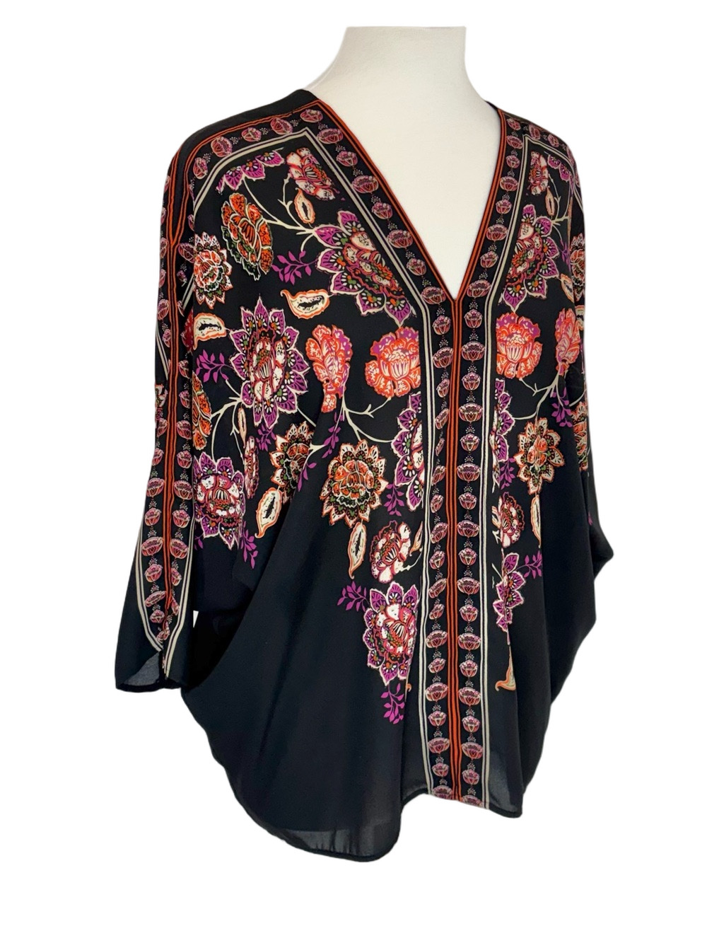 Rose & Olive black and purple blouse